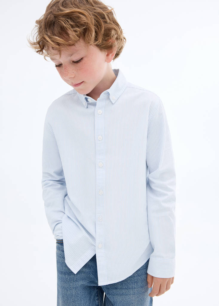 Striped Oxford shirt — Sky Blue