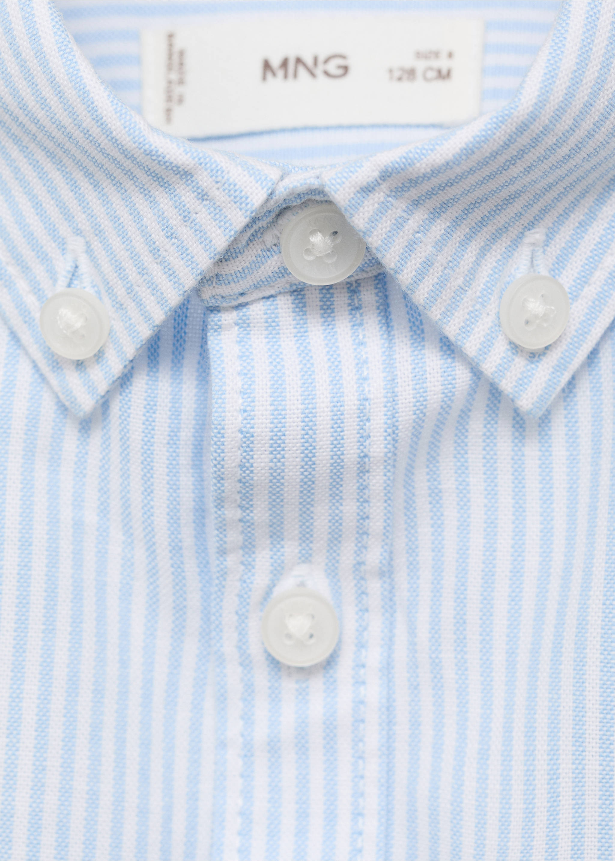 Camisa Oxford rayas - Detalle del artículo 8, Azul celeste. Ref: 17041518-00.