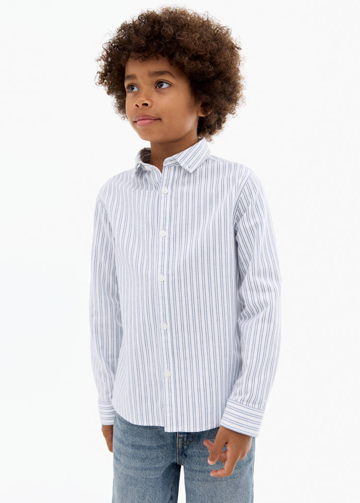 Striped Oxford shirt — Indigo Blue