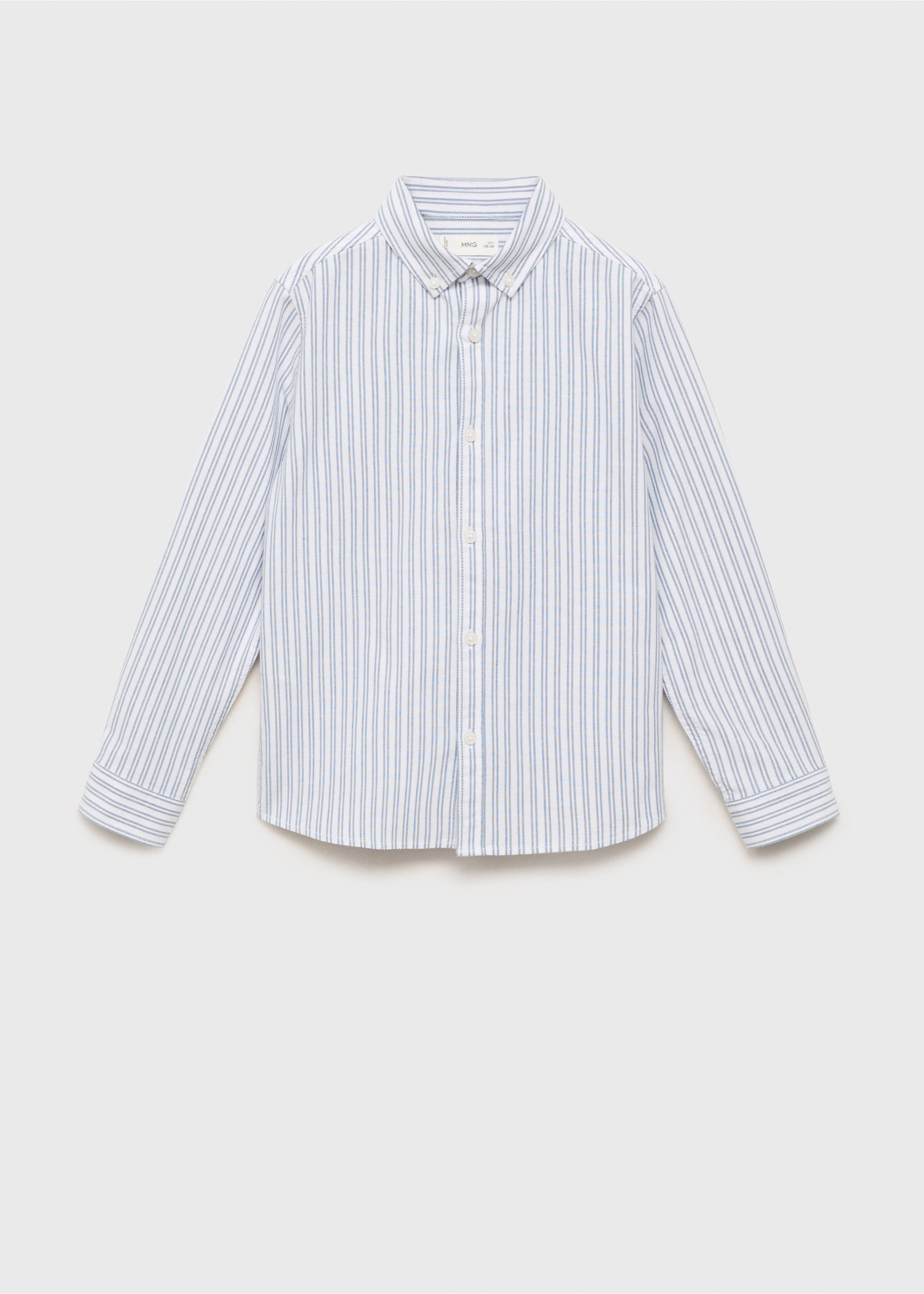 Striped Oxford shirt - Article without model, Indigo Blue. Ref: 17041518-00.