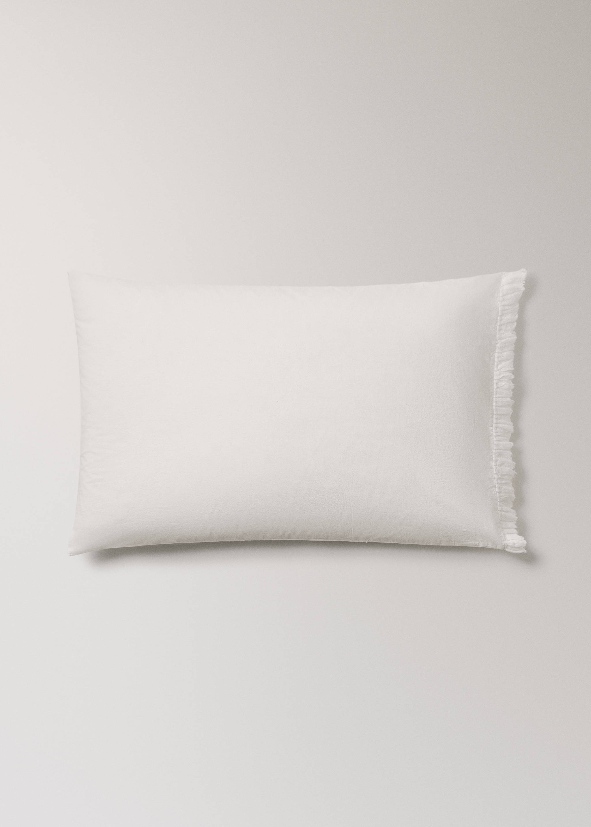 Deux taies d'oreiller percale de coton volants gaze 50x75 cm - Article sans modèle