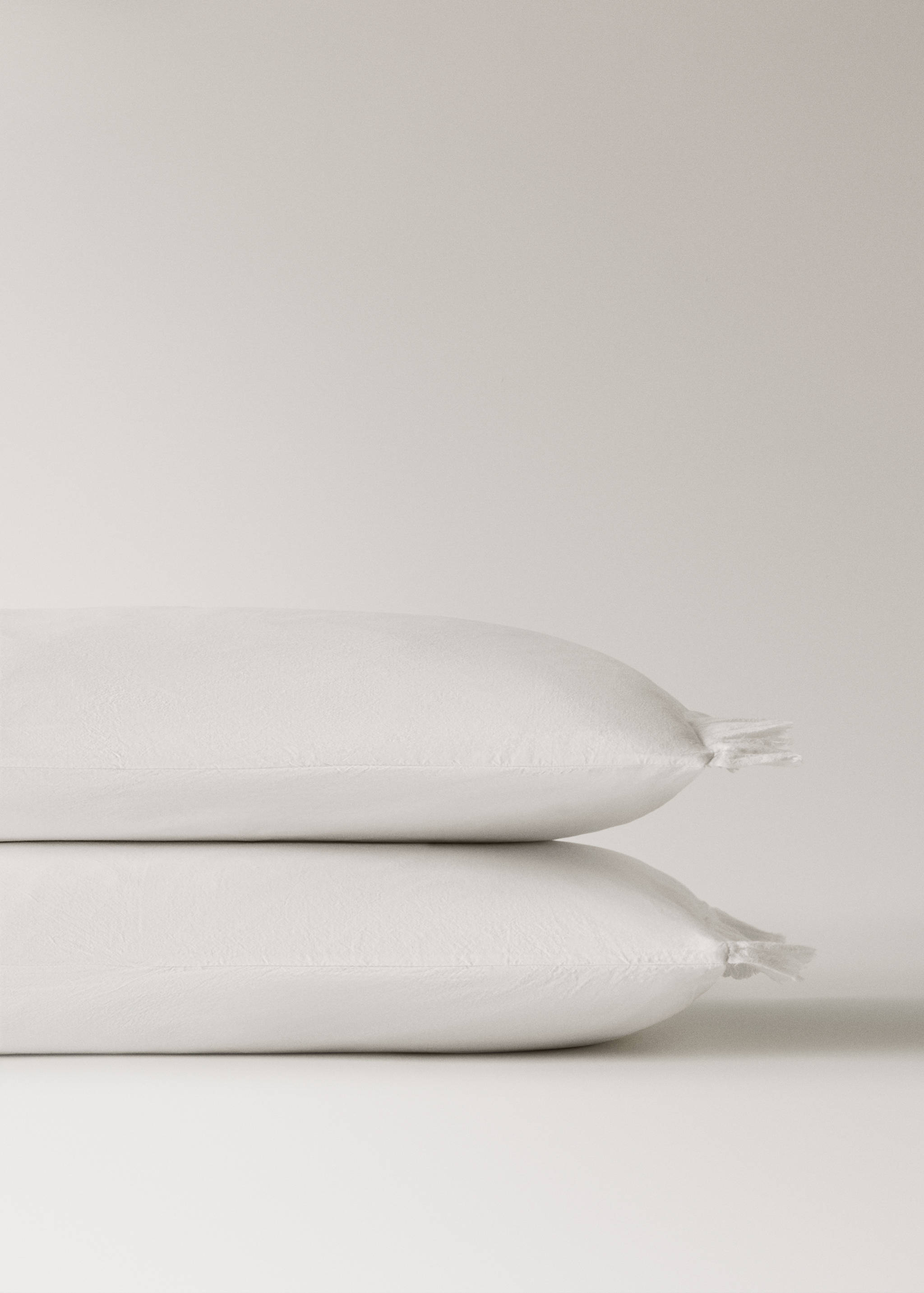 Deux taies d'oreiller percale de coton volants gaze 50x75 cm - Détail de l'article 1