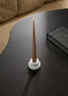 Reversible marble low candleholder — White 1
