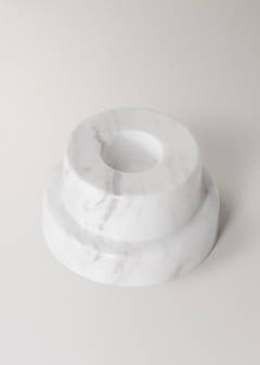 Reversible marble low candleholder — White 2