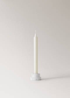 Reversible marble low candleholder — White 3