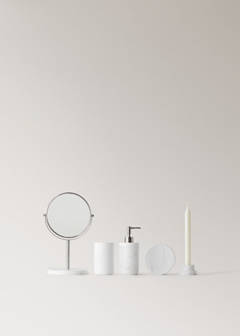 Reversible marble low candleholder — White 4