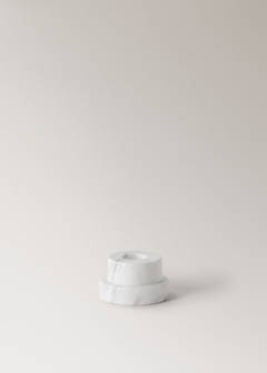 Reversible marble low candleholder — White 6