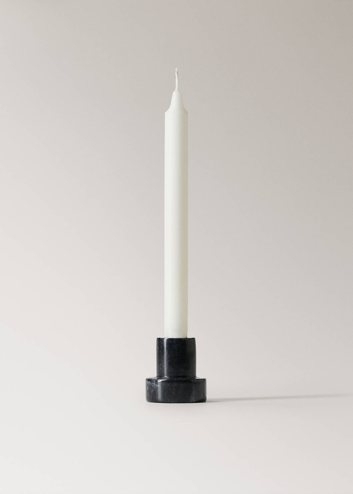 Reversible marble low candleholder — Grey