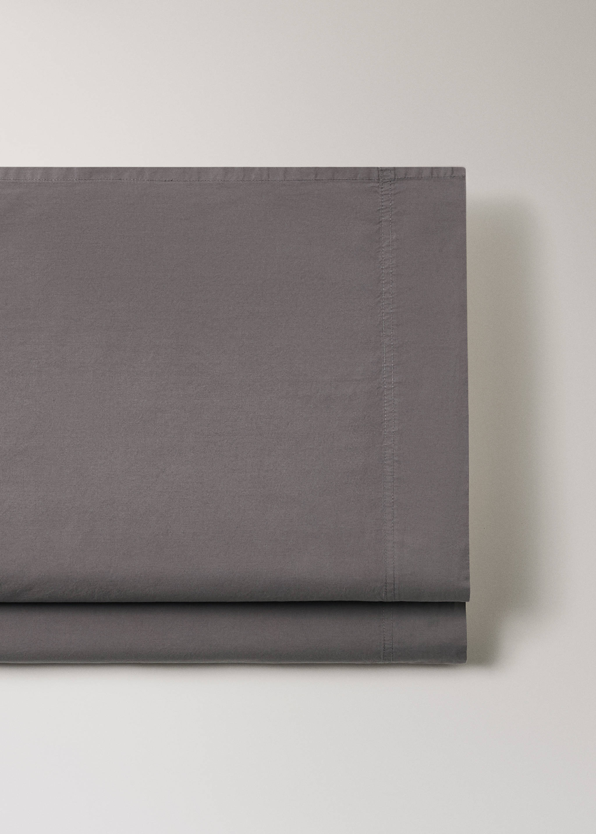 Cotton poplin double-stitched top sheet for 90 cm bed - Details of the article 2