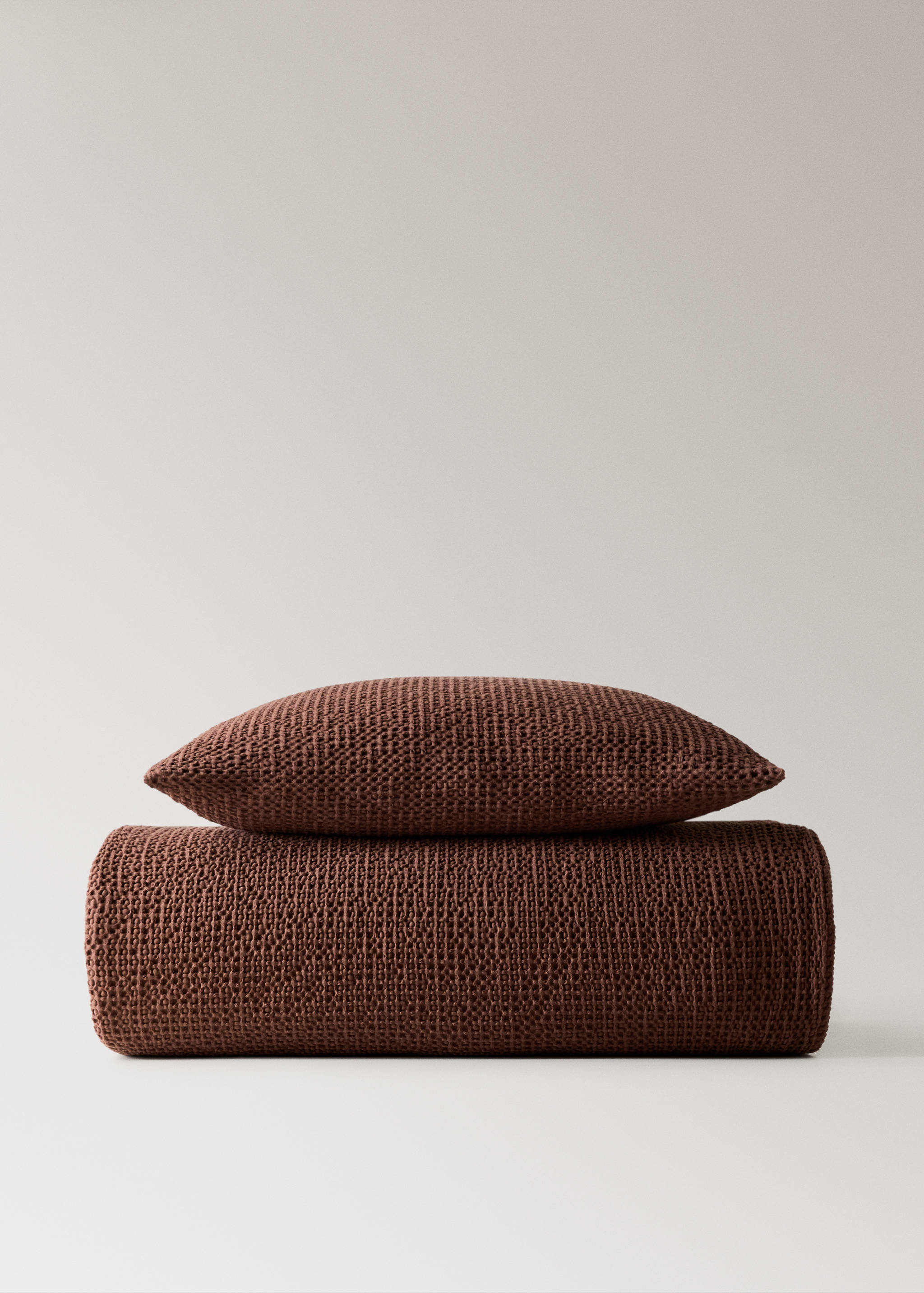 Cotton waffle garment-dyed bedspread for 180/200 cm bed - Details of the article 3