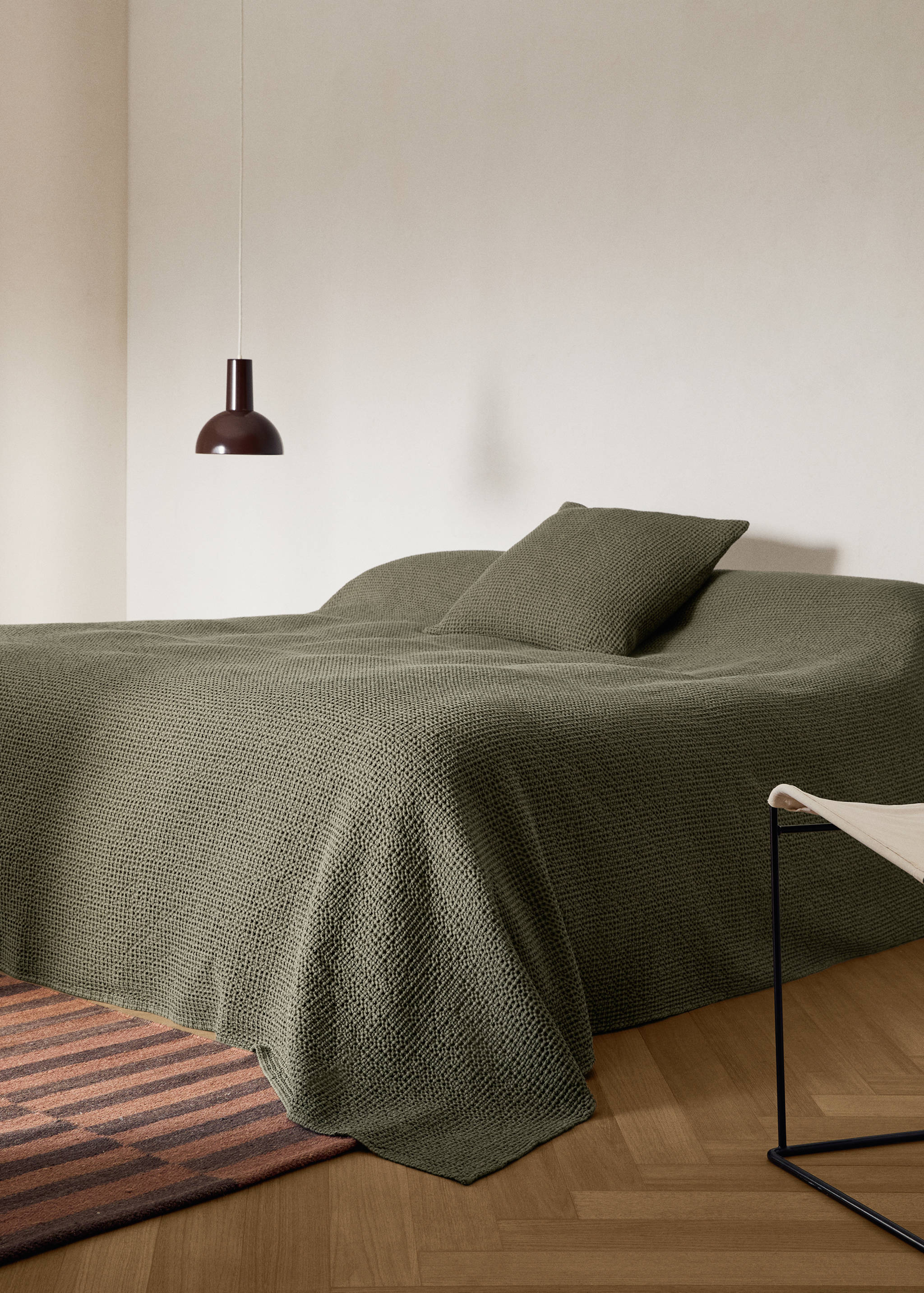 Cotton waffle garment-dyed bedspread for 180/200 cm bed - General plane