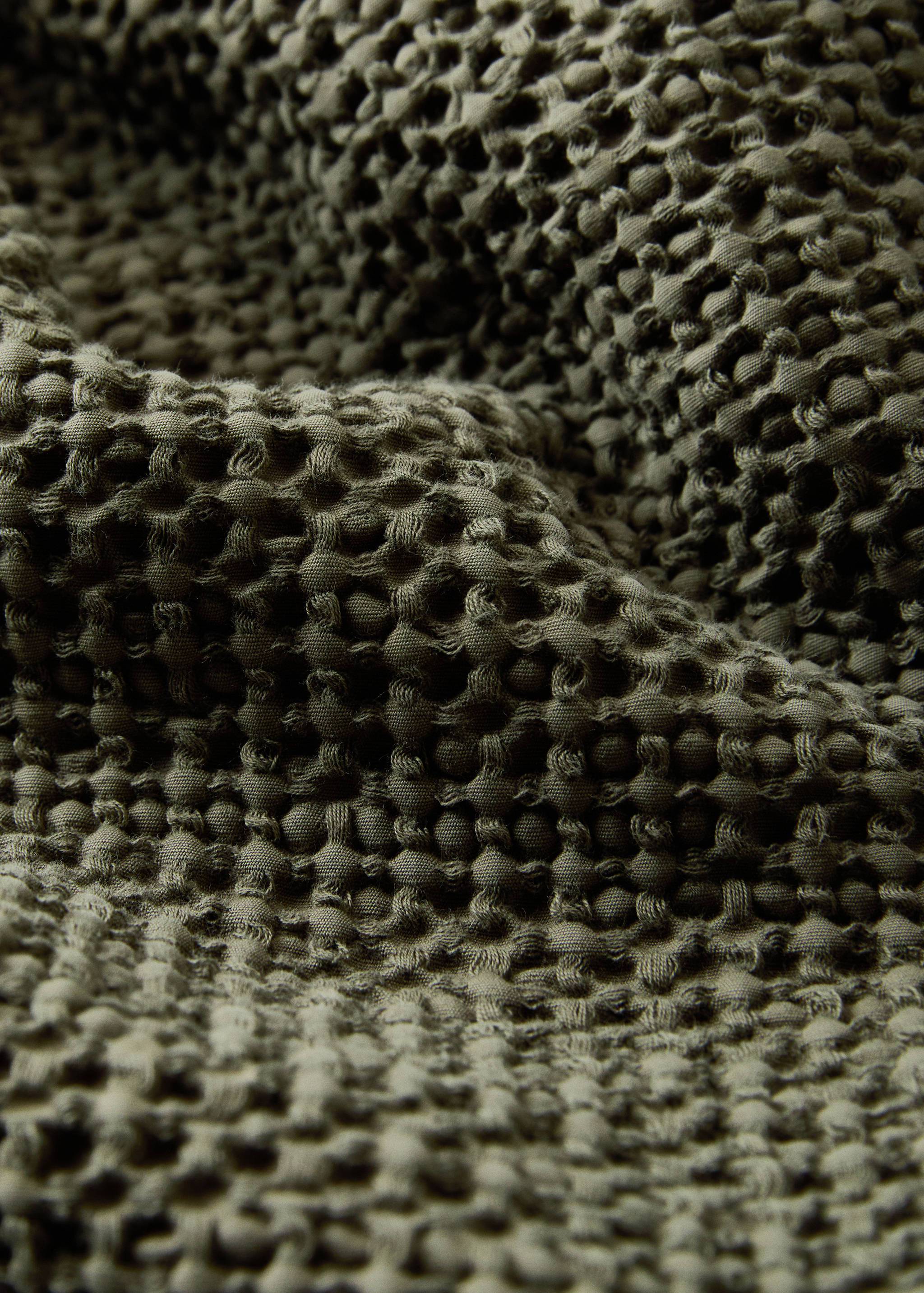 Cotton waffle garment-dyed bedspread for 180/200 cm bed - Details of the article 2