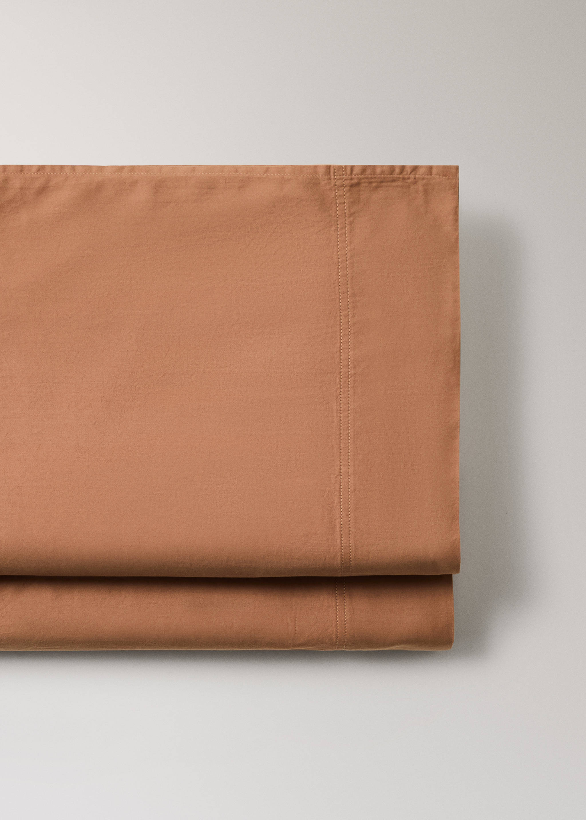 Washed cotton satin double-stitched top sheet for 90 cm bed - Details of the article 2