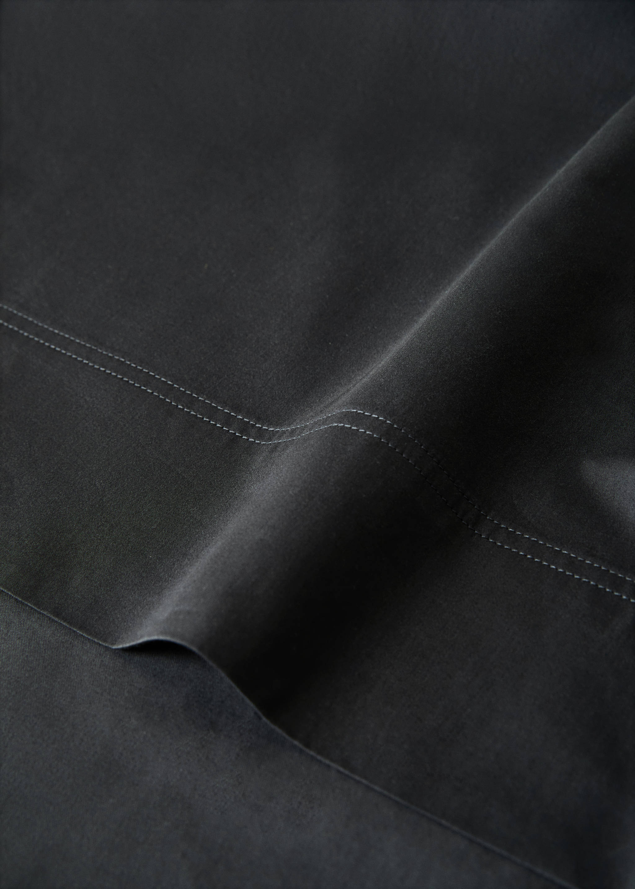 Washed cotton satin double-stitched top sheet for 90 cm bed - Details of the article 1
