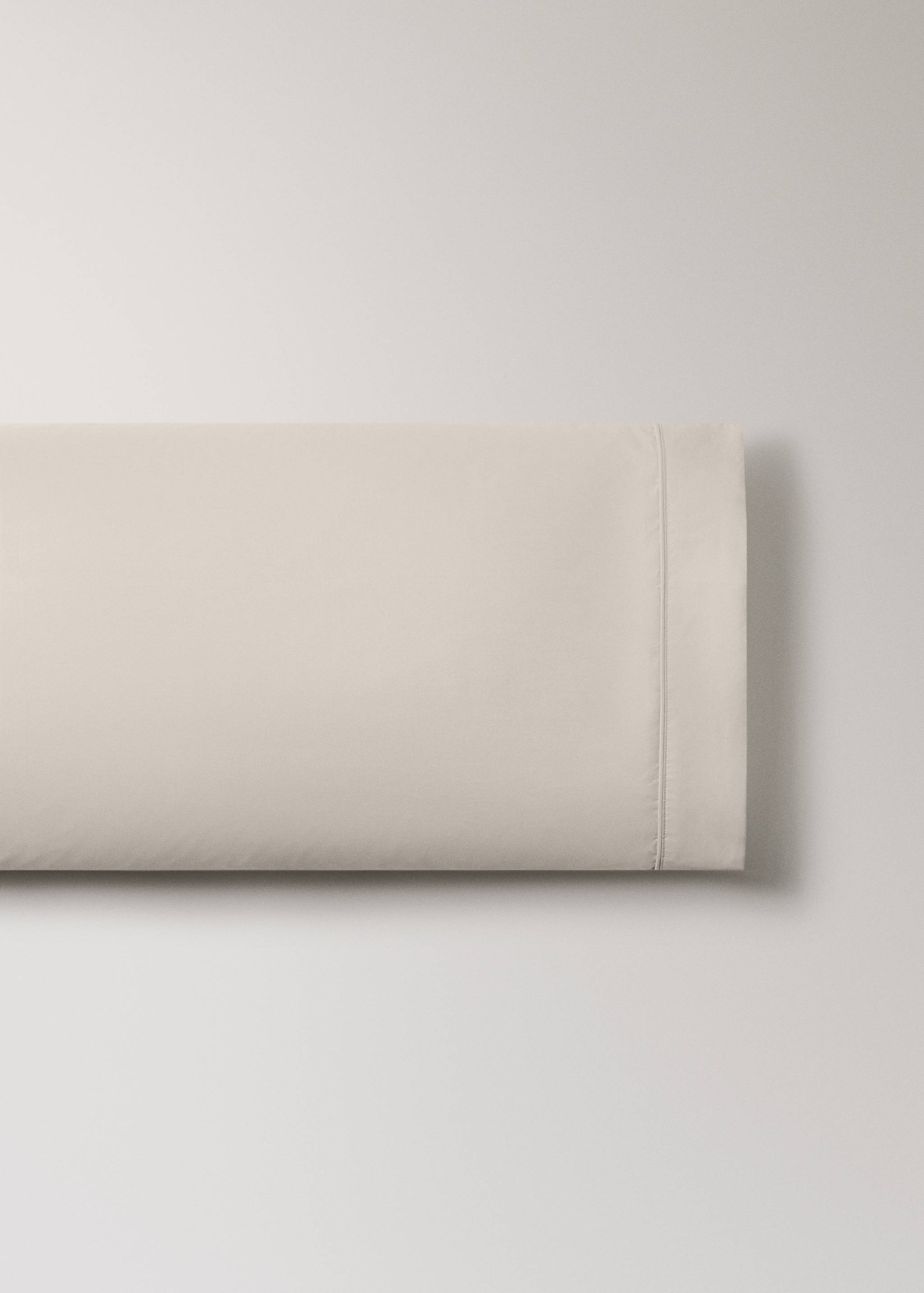 500-thread count cotton percale pillowcase with rounded piping detail, 45x110 cm - Article without model