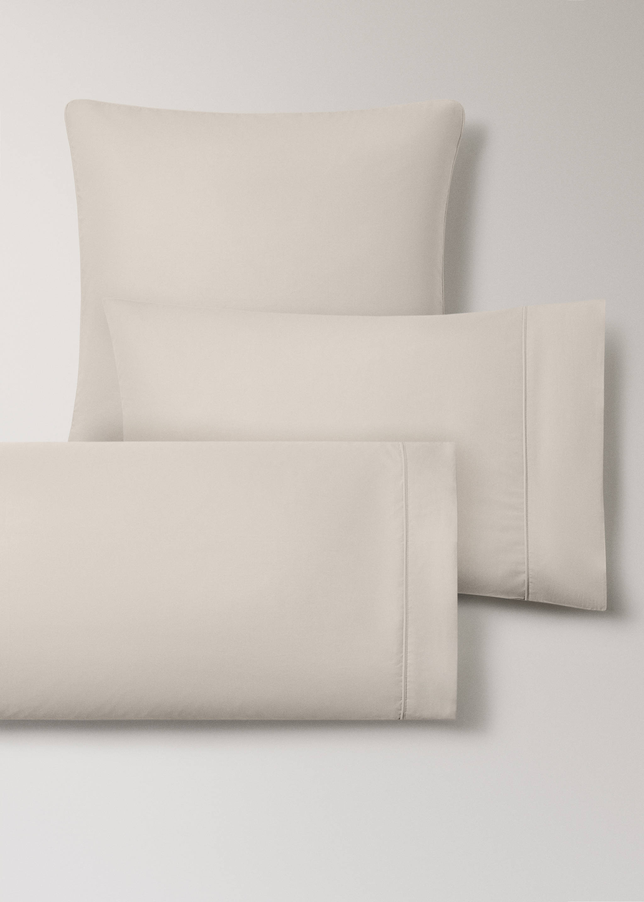 Two 500-thread count cotton percale pillowcases with rounded piping detail 50x75 cm - Details of the article 4