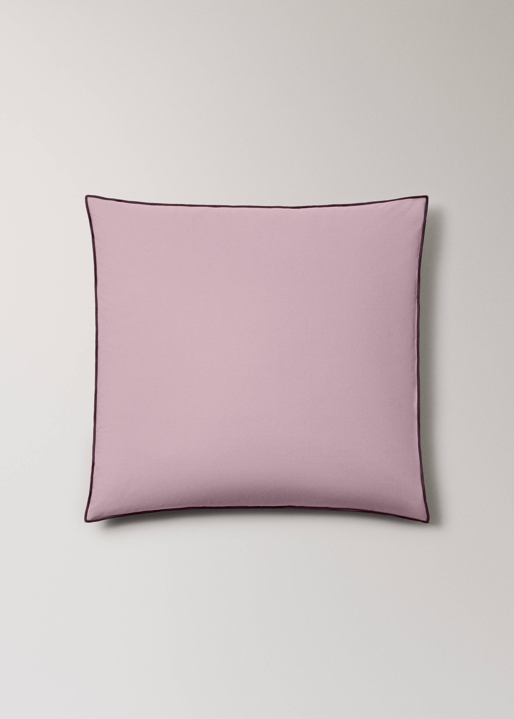 Two 200-thread count percale cotton pillowcases with contrasting overlock 60x60 cm - Article without model