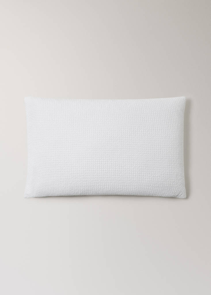 Two cotton waffle percale pillowcases 50x75 cm — White