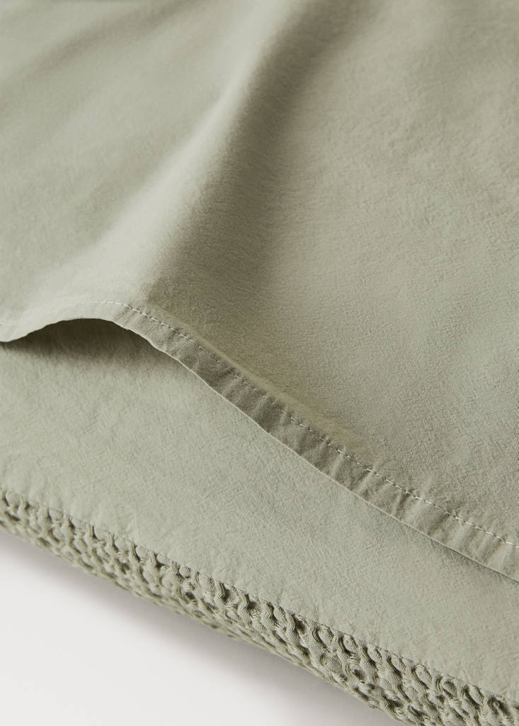 Two cotton waffle percale pillowcases 50x75 cm — Forest Green