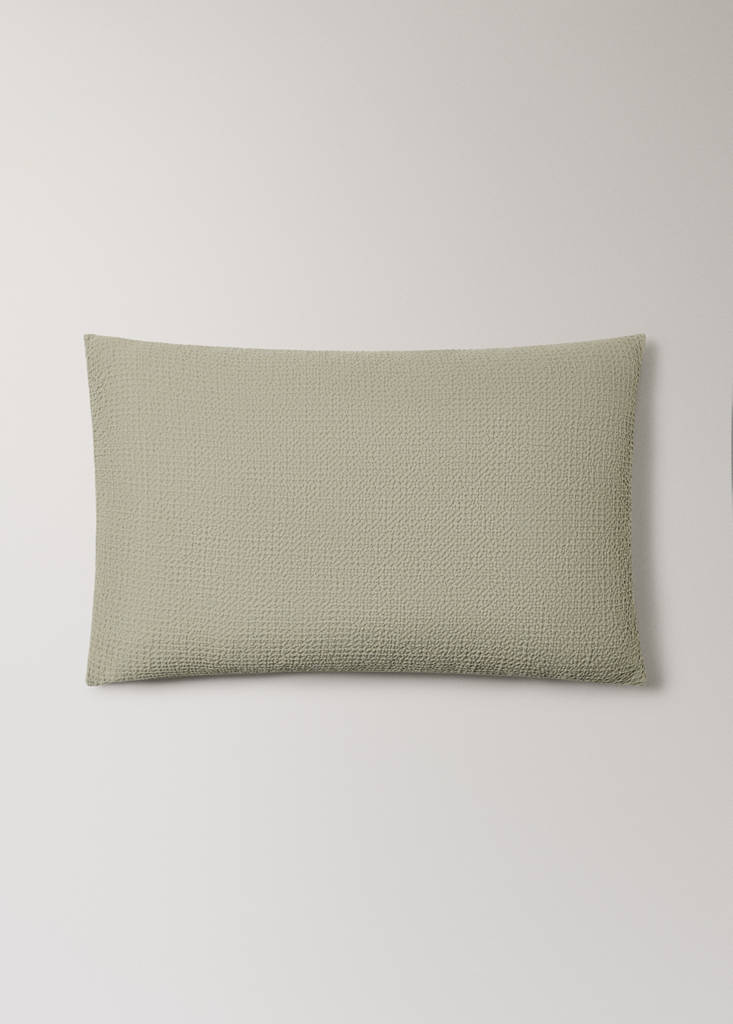Two cotton waffle percale pillowcases 50x75 cm — Forest Green