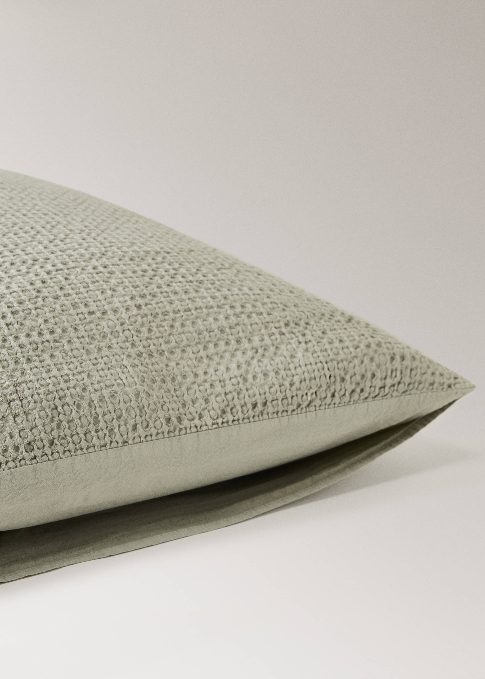 Dos fundas almohada algodón percal waffle 60x60 cm - Detalle del artículo 2