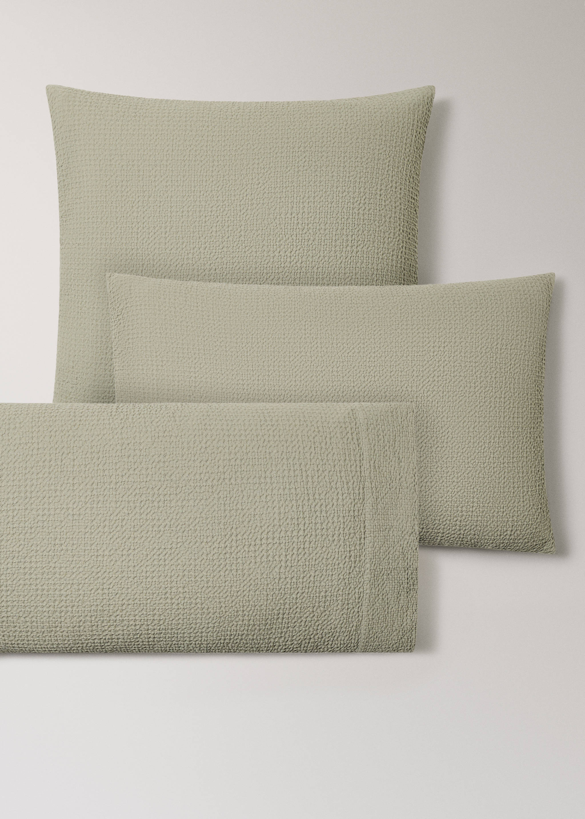 Dos fundas almohada algodón percal waffle 60x60 cm - Detalle del artículo 4