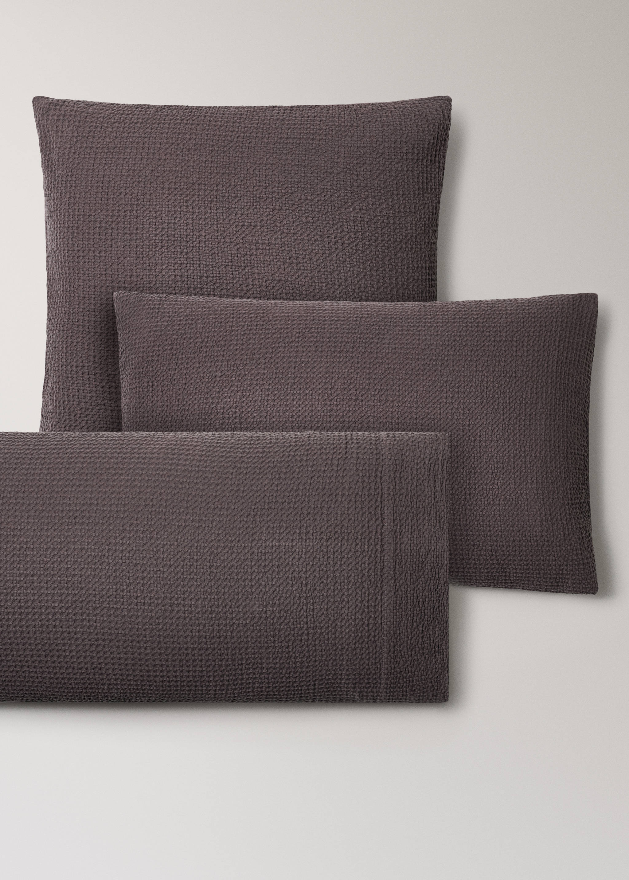 Dos fundas almohada algodón percal waffle 60x60 cm - Detalle del artículo 4