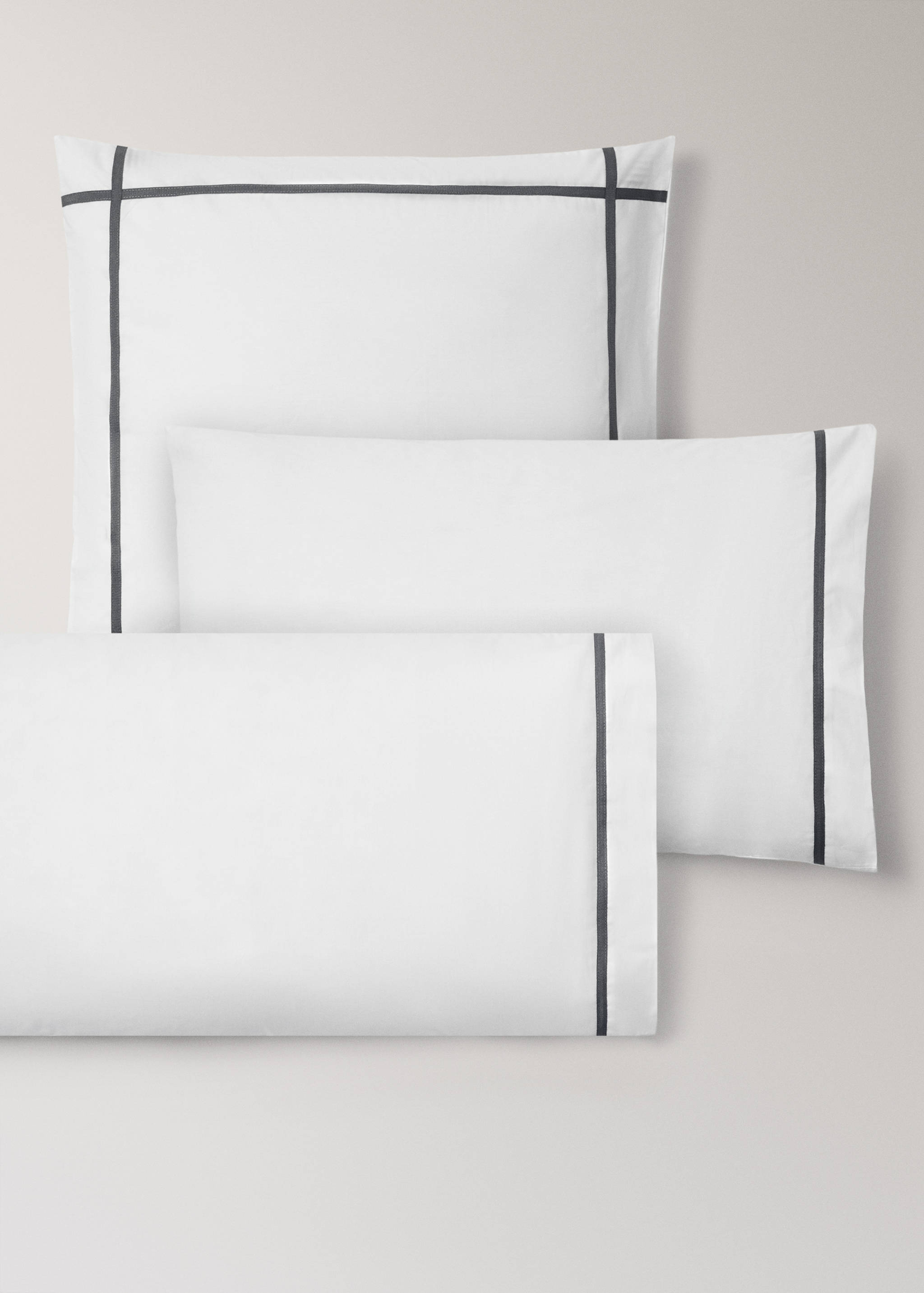 Two 200-thread count percale cotton pillowcases 60x60 cm - Details of the article 4