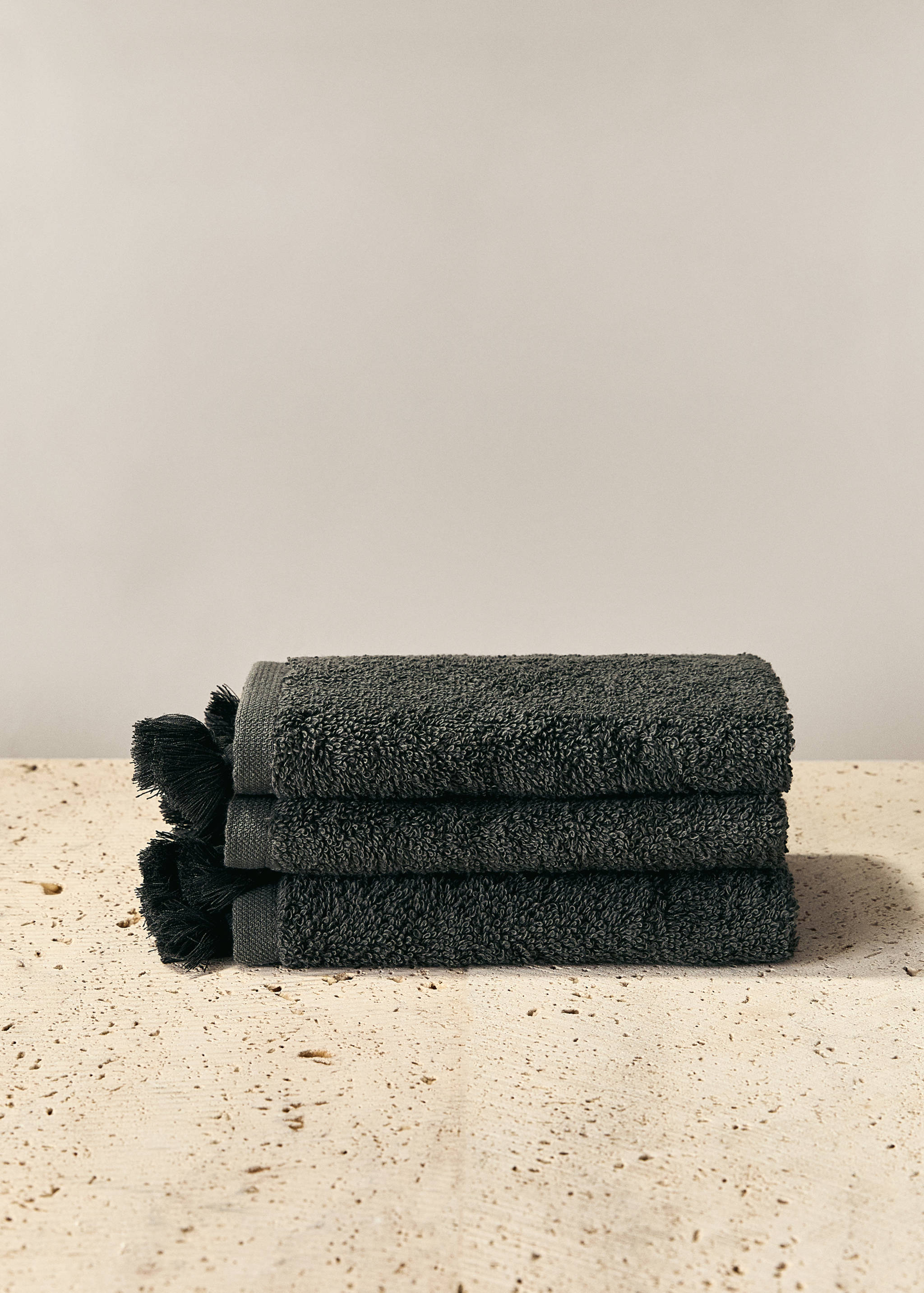 Set of 3 towels with pom-pom - General plane