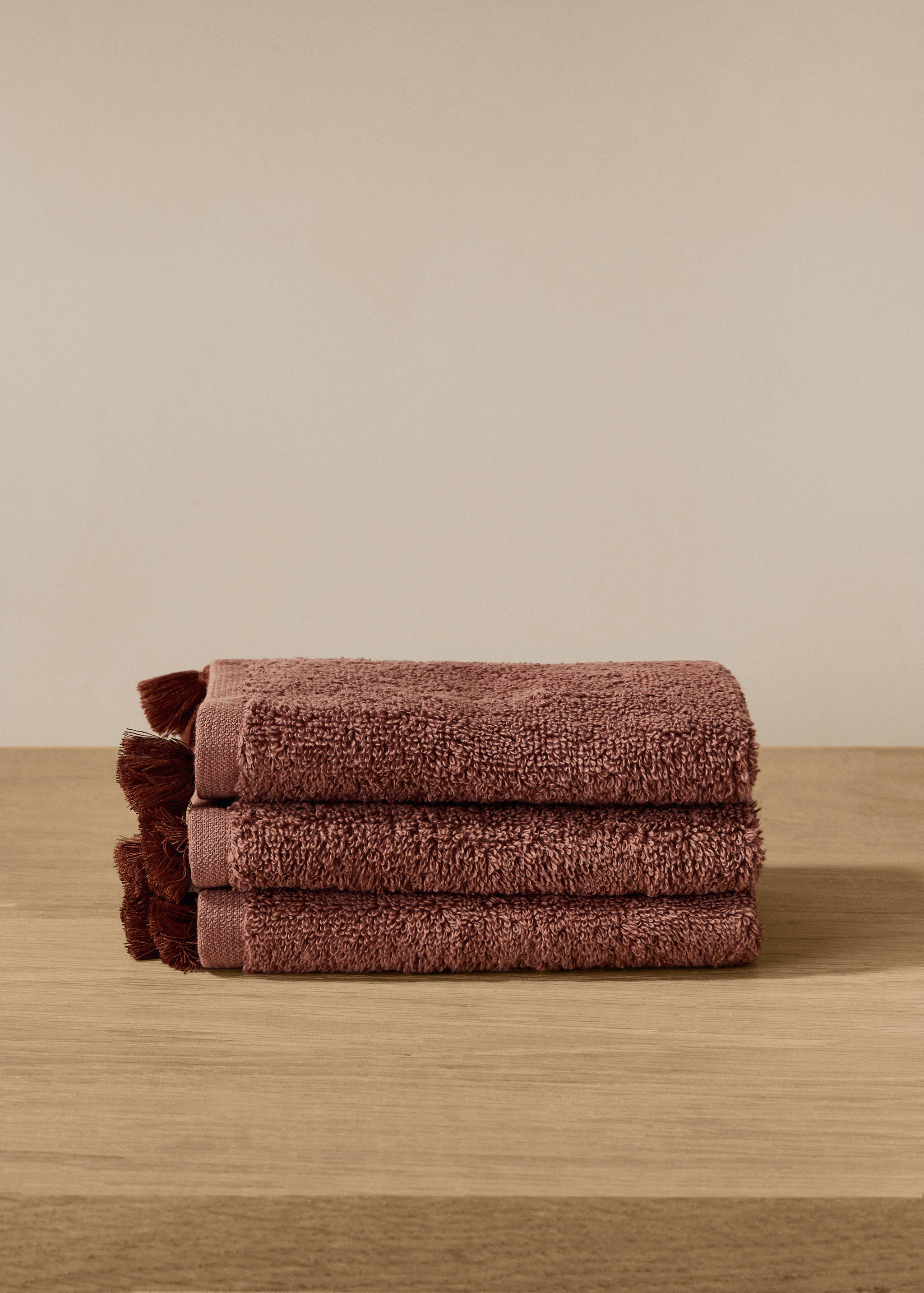 Set of 3 towels with pom-pom - General plane