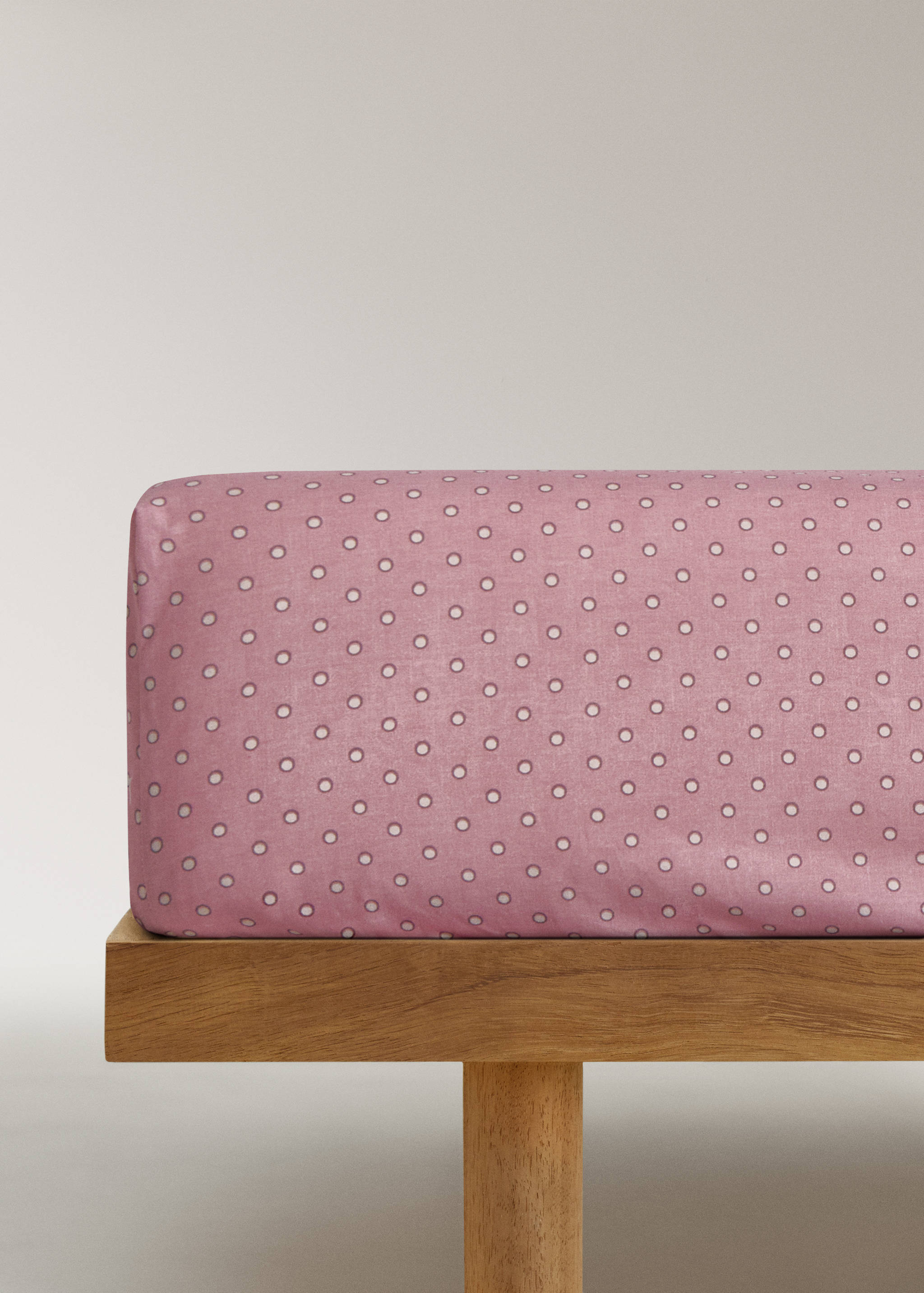Cotton polka-dot fitted sheet for 90 cm bed - Article without model