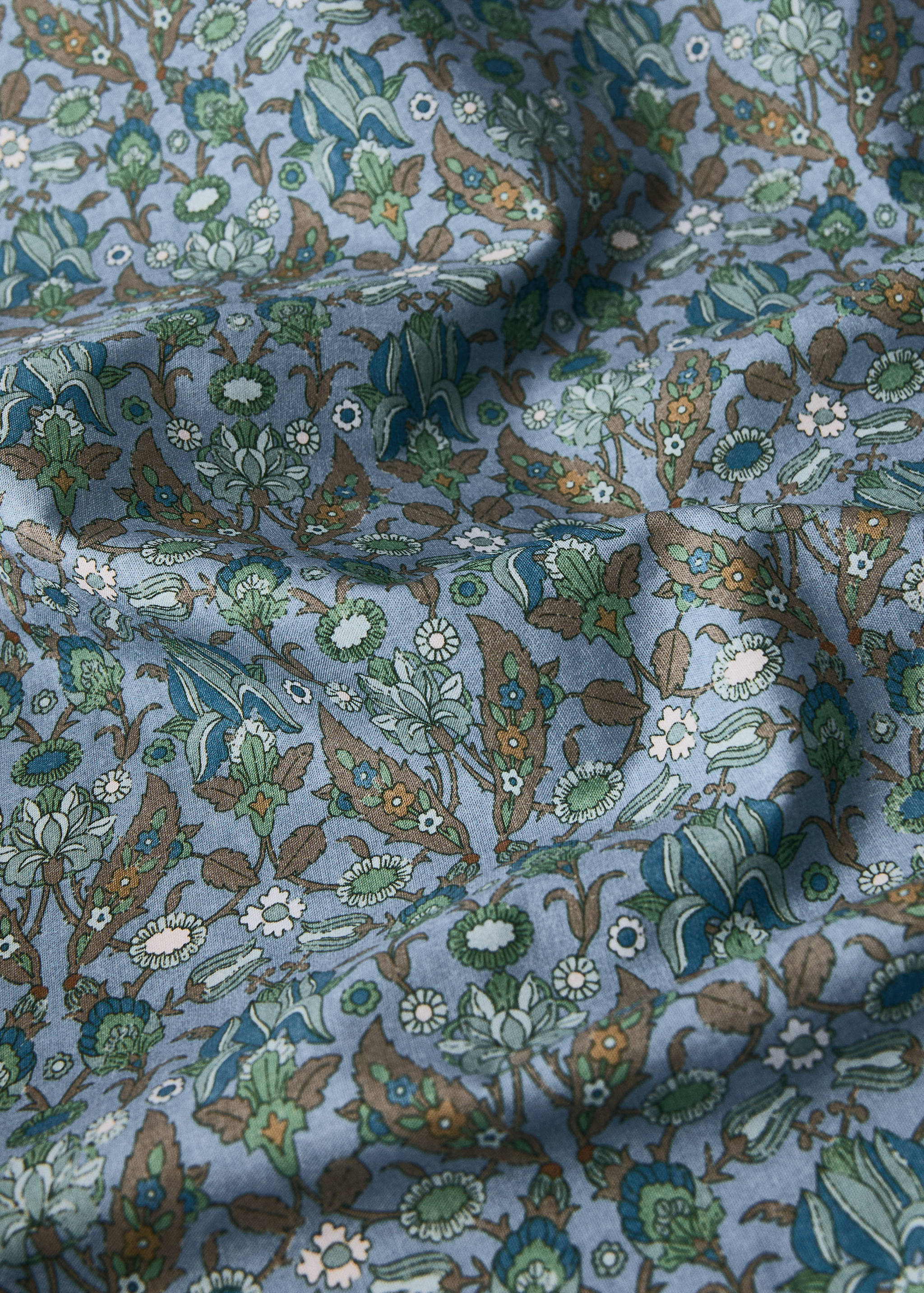 Children's percale cotton fitted sheet with small floral print for 90 cm bed - Details of the article 2