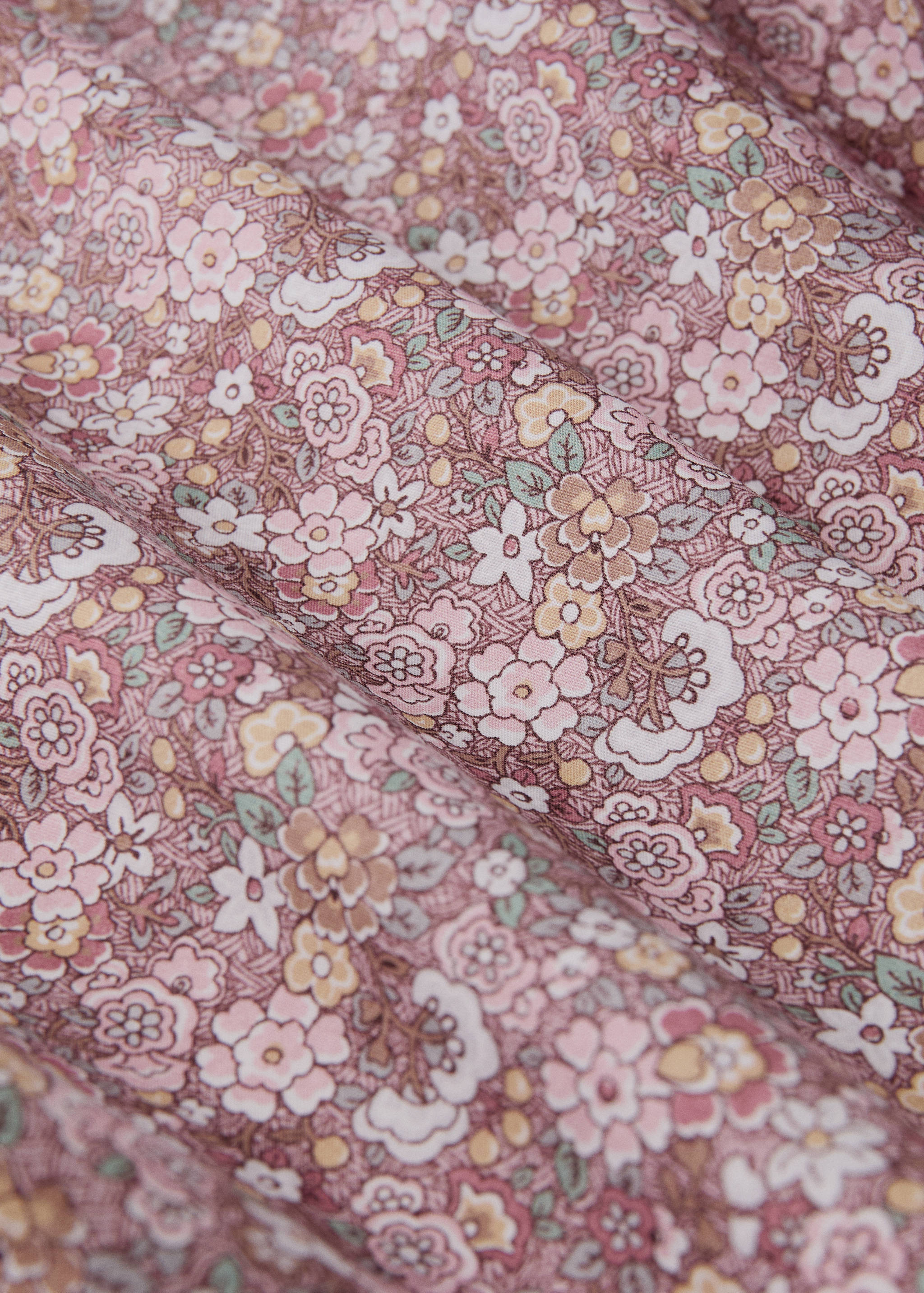 Children's percale cotton fitted sheet with small floral print for 90 cm bed - Details of the article 2