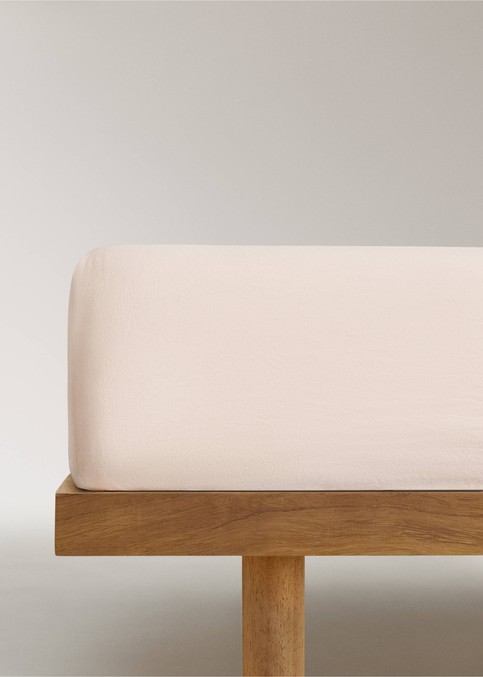 Children's washed cotton fitted sheet for 90 cm bed - Article without model, Ecru. Ref: 17041579-00.