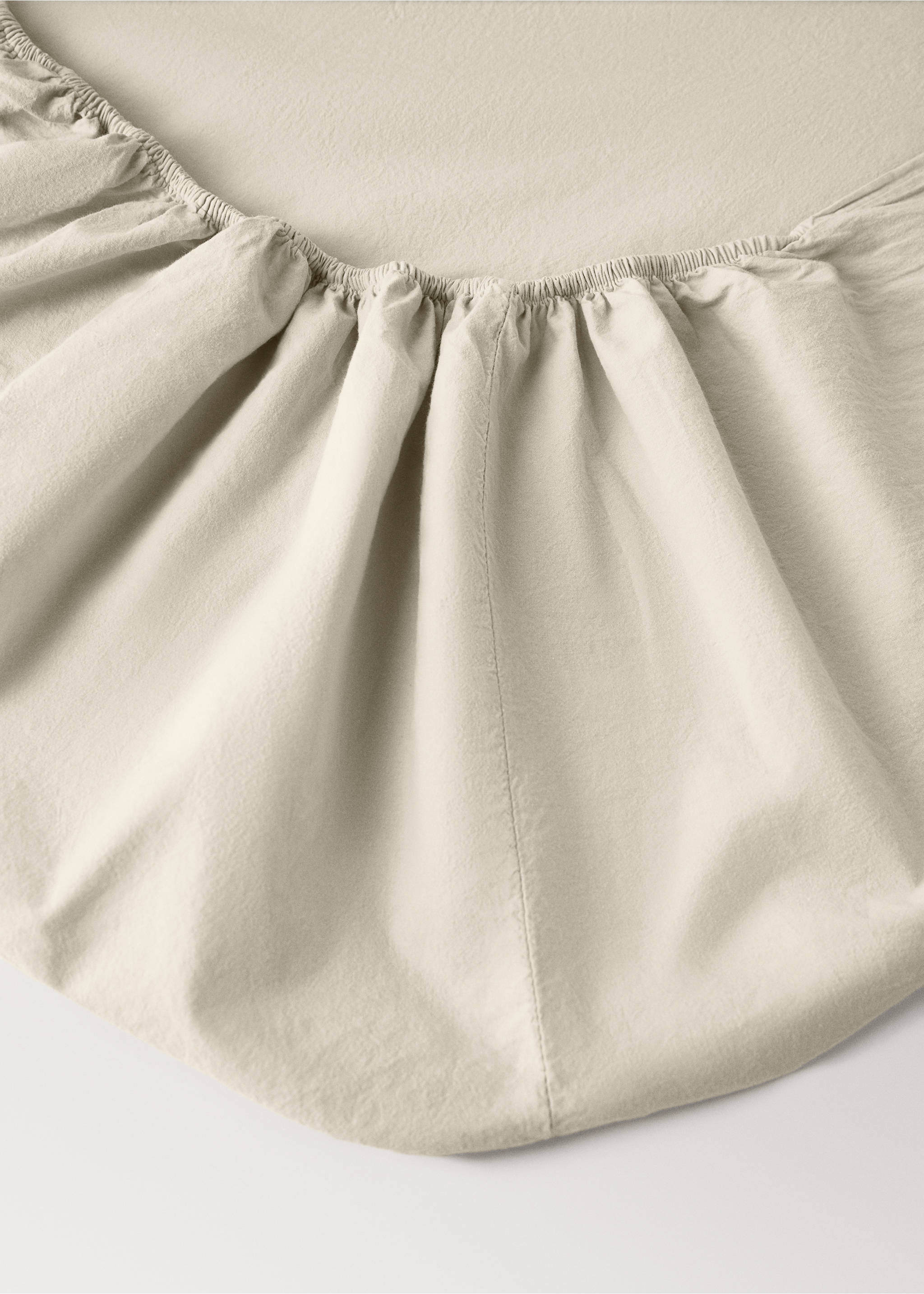 Children's washed cotton fitted sheet for 90 cm bed - Details of the article 1, Pastel Green. Ref: 17041579-00.