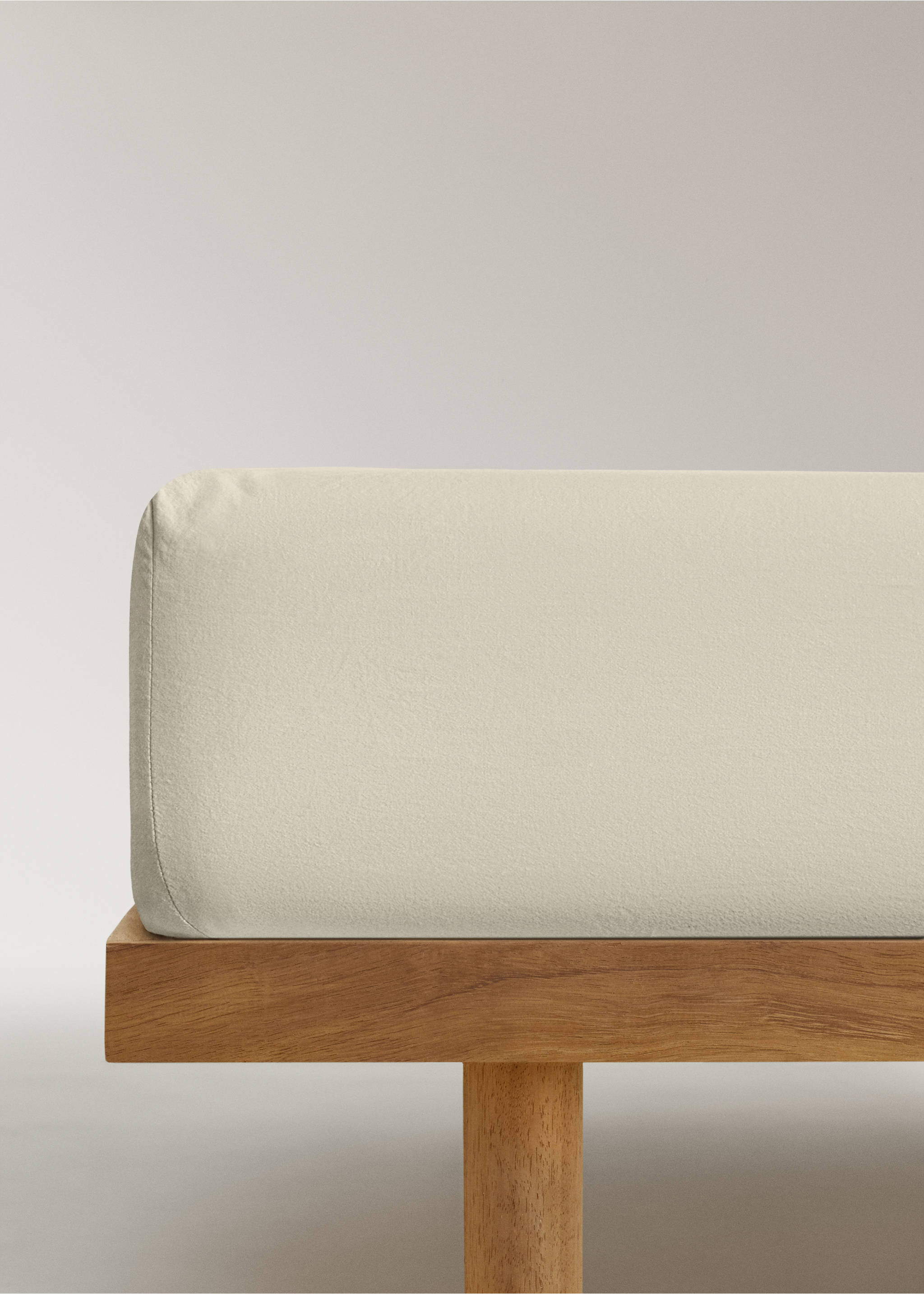 Children's washed cotton fitted sheet for 90 cm bed - Article without model, Pastel Green. Ref: 17041579-00.