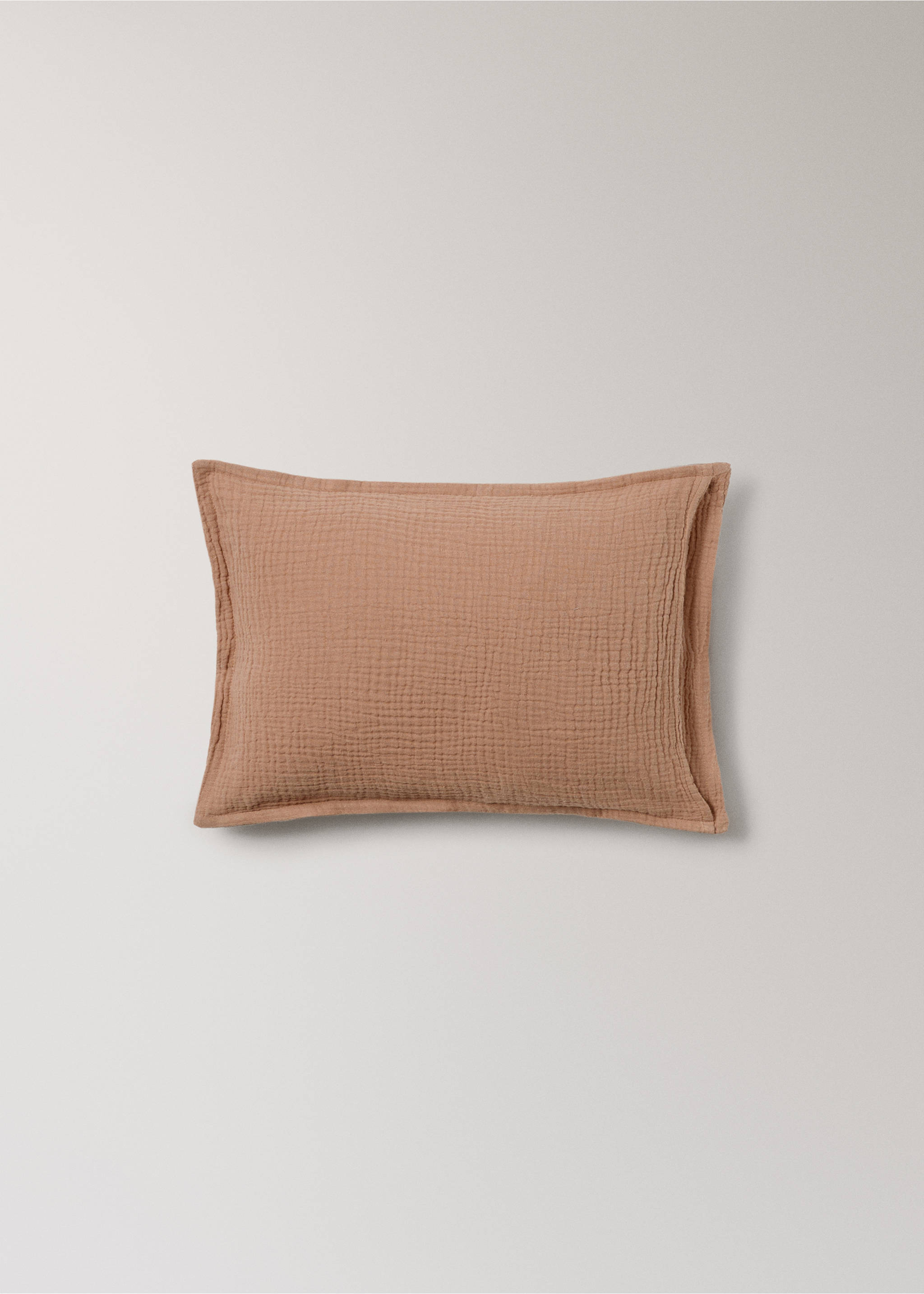 Gauze children's cushion cover 30x40 cm - Details of the article 1, Medium Brown. Ref: 17041595-00.