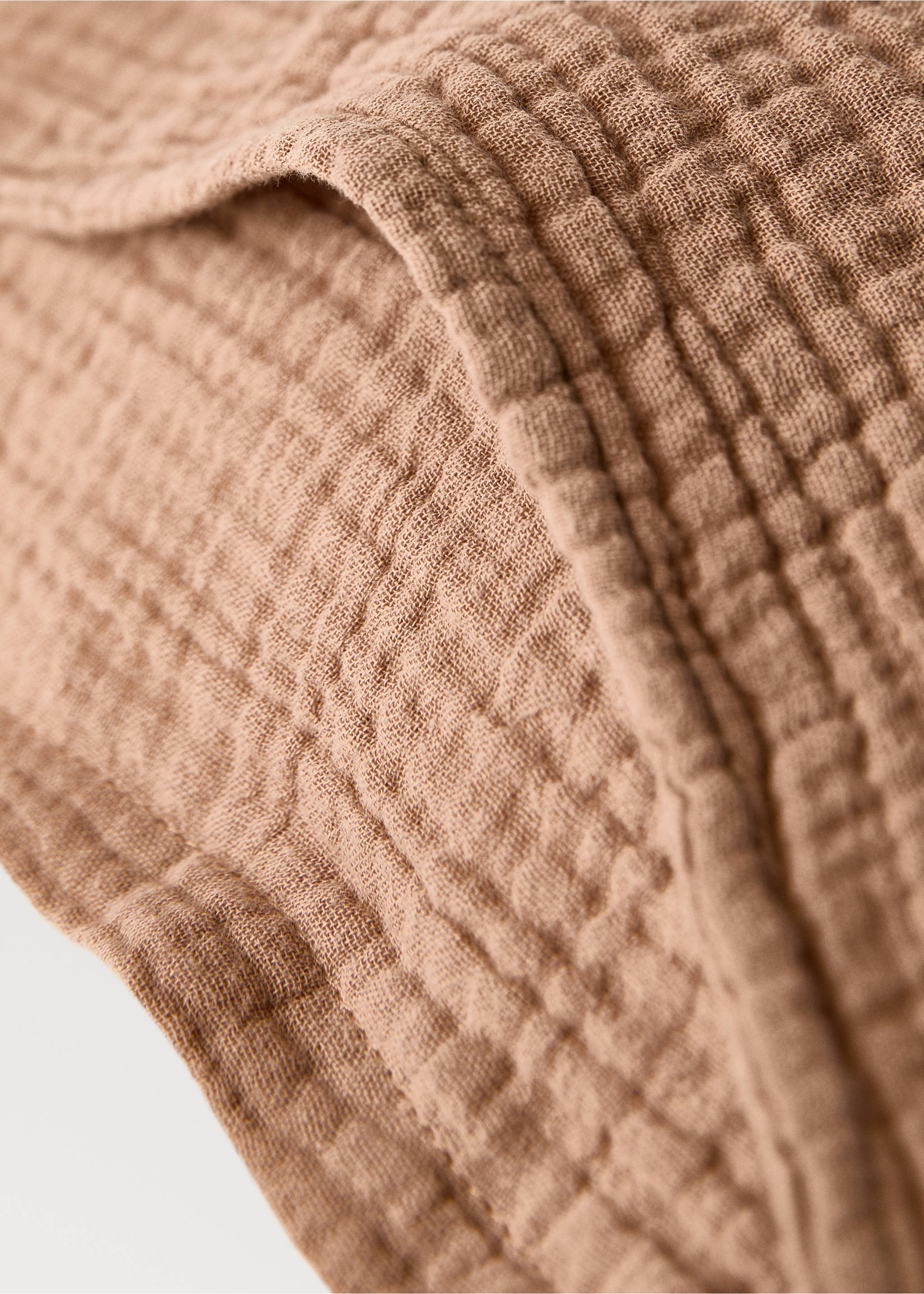 Gauze children's cushion cover 30x40 cm - Details of the article 2, Medium Brown. Ref: 17041595-00.