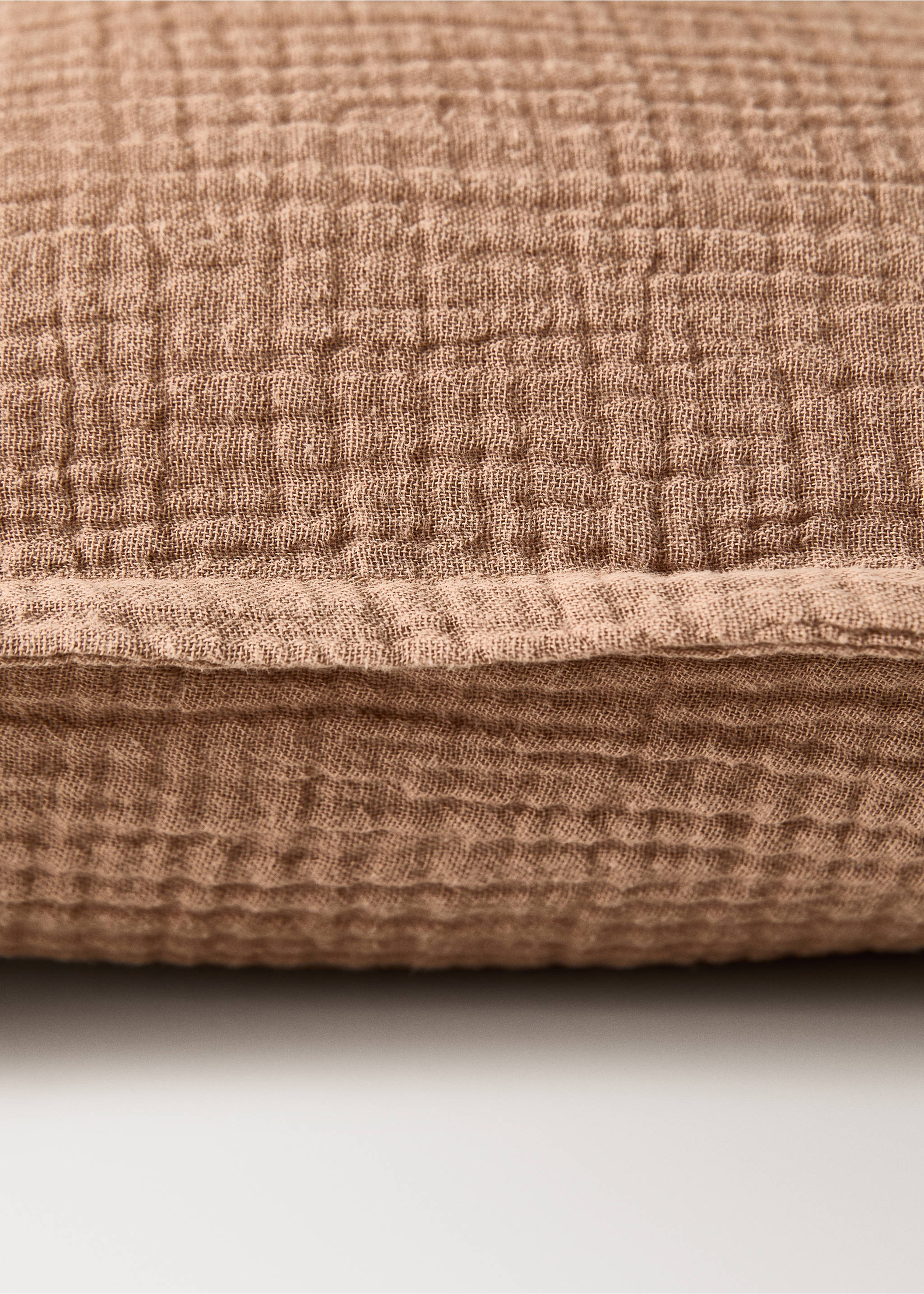 Gauze children's cushion cover 30x40 cm - Details of the article 3, Medium Brown. Ref: 17041595-00.
