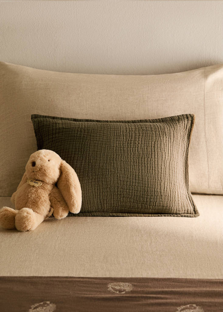 Gauze children's cushion cover 30x40 cm — Olive Green