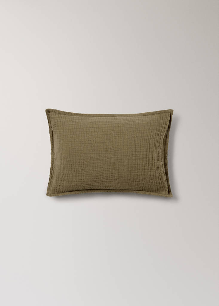 Gauze children's cushion cover 30x40 cm — Olive Green