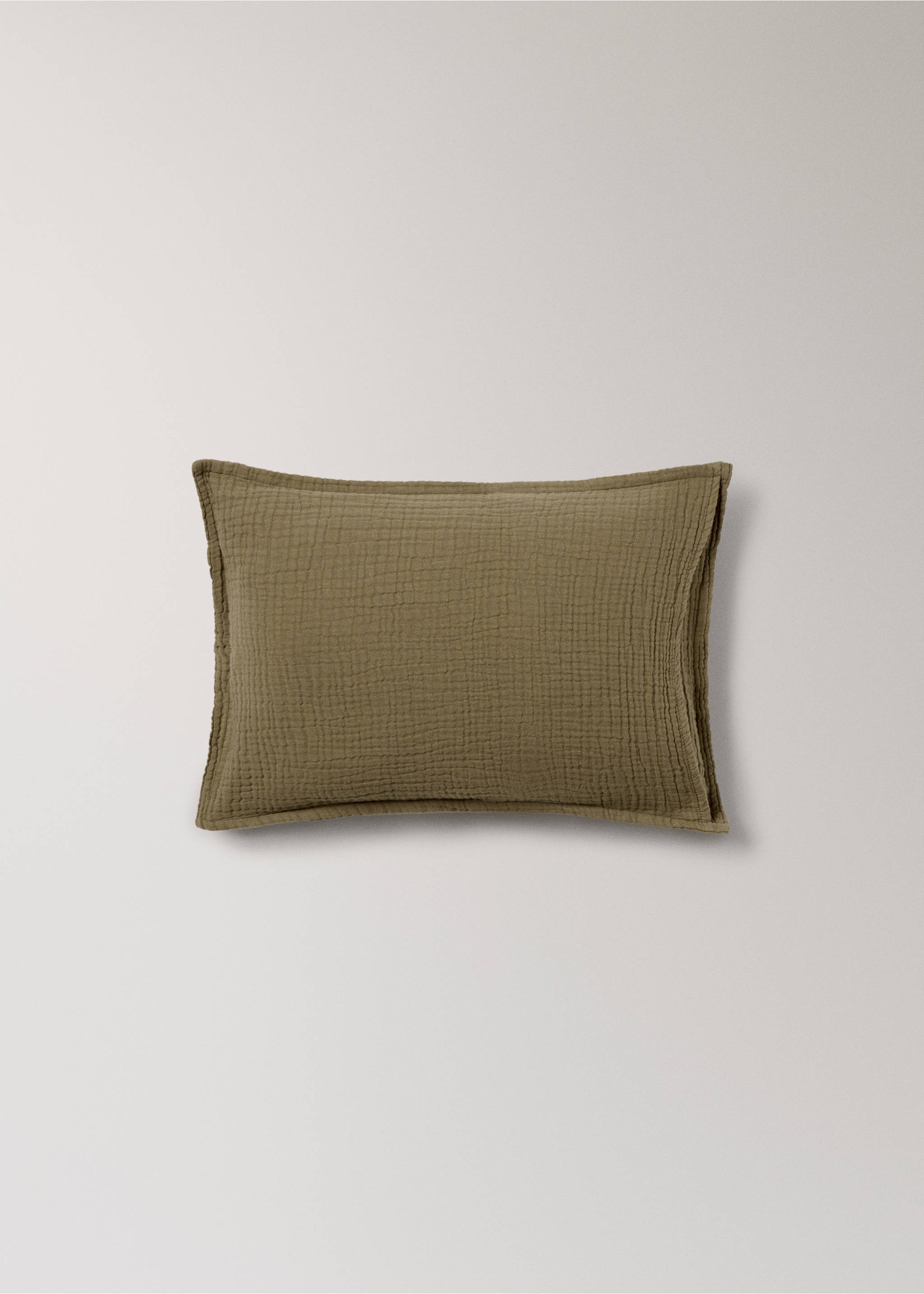 Gauze children's cushion cover 30x40 cm - Details of the article 1, Olive Green. Ref: 17041595-00.