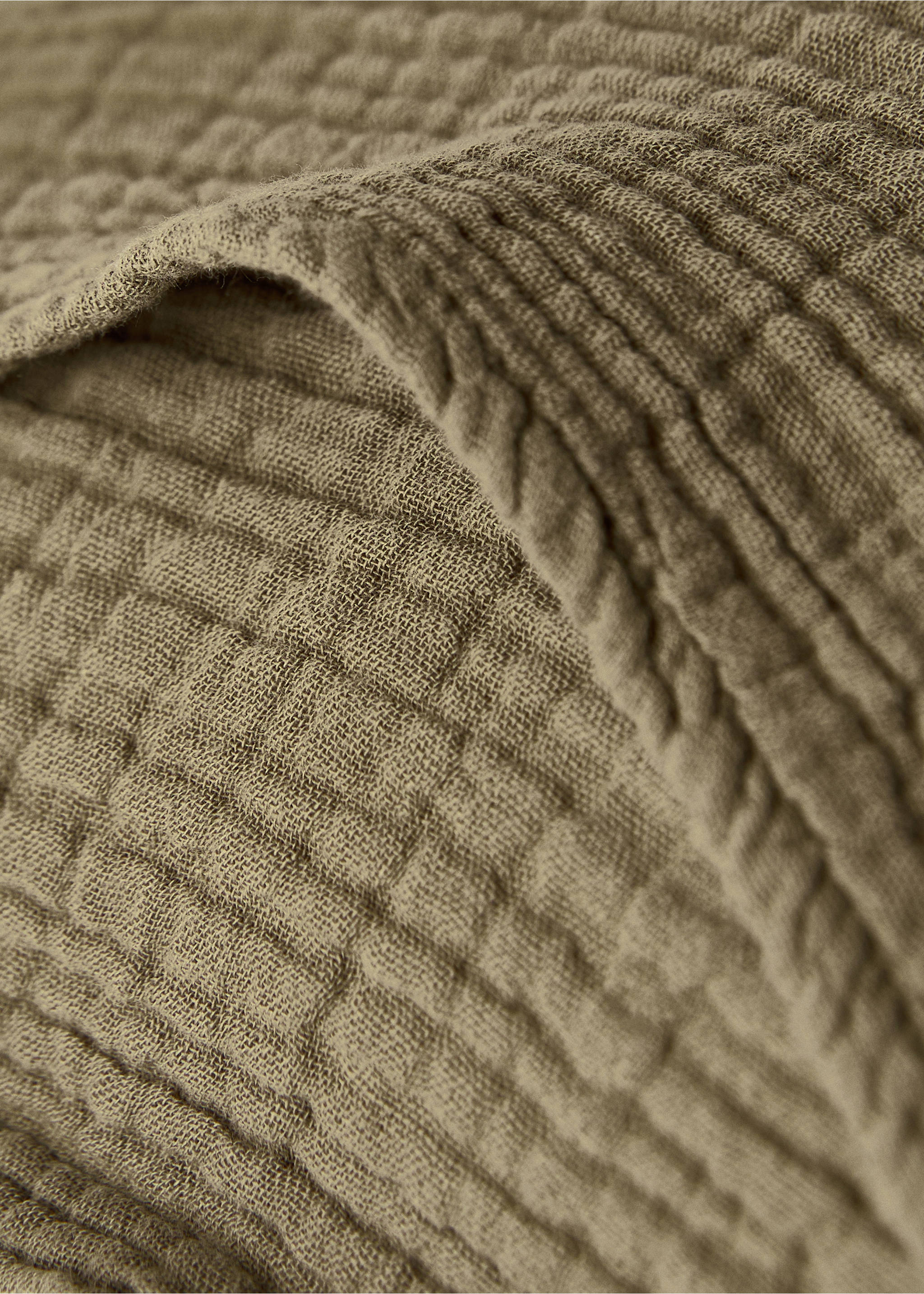 Gauze children's cushion cover 30x40 cm - Details of the article 2, Olive Green. Ref: 17041595-00.