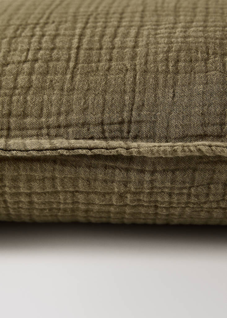 Gauze children's cushion cover 30x40 cm — Olive Green