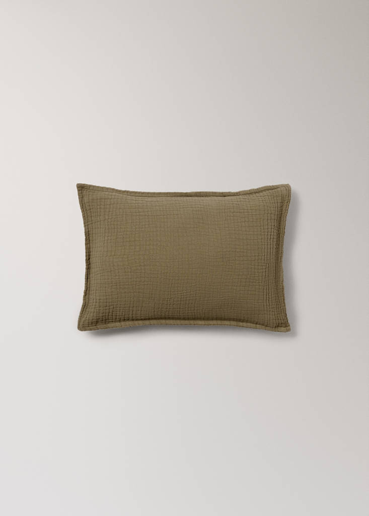Gauze children's cushion cover 30x40 cm — Olive Green