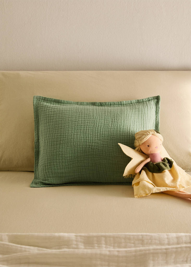 Gauze children's cushion cover 30x40 cm — Green