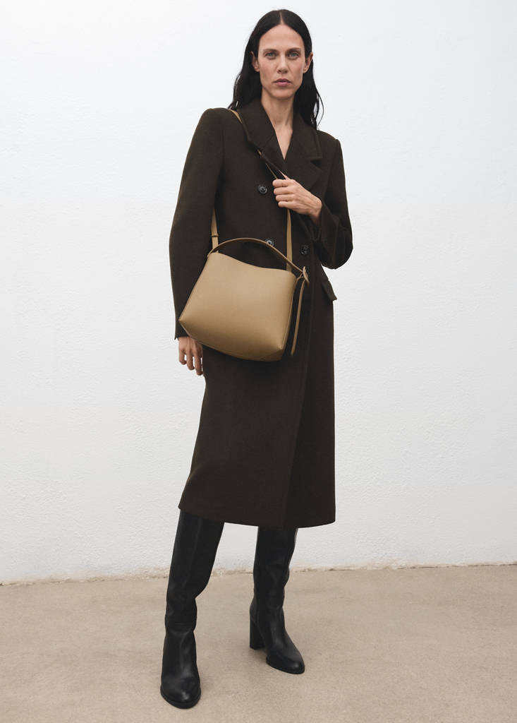 Mini shopper bag with buckle — Khaki
