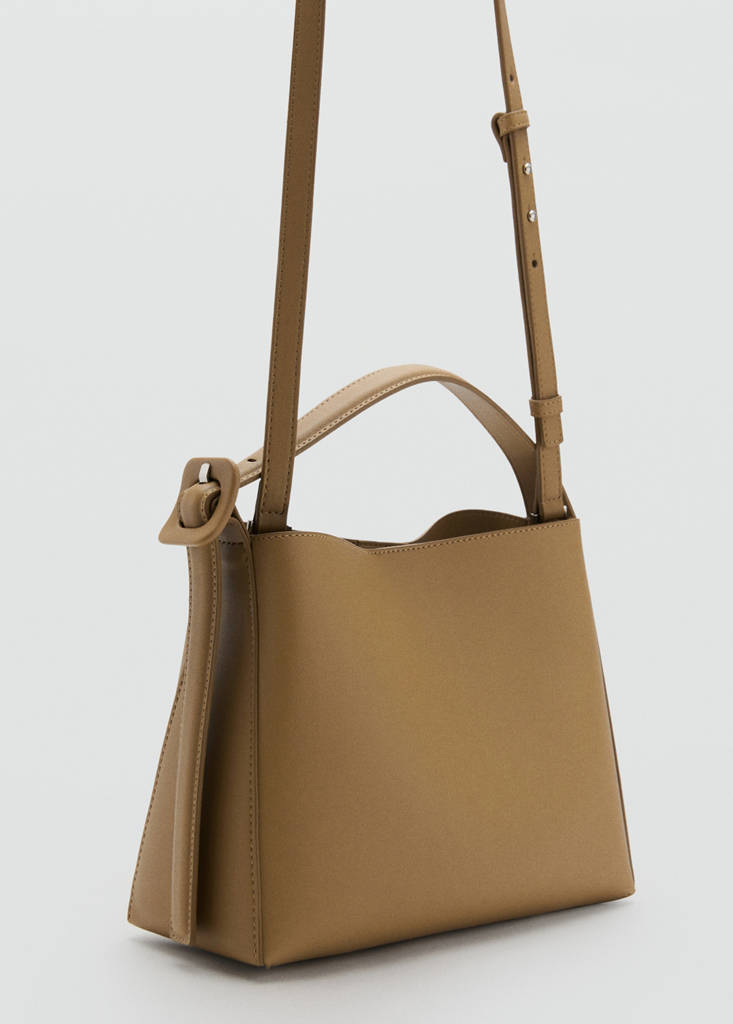 Mini shopper bag with buckle — Khaki