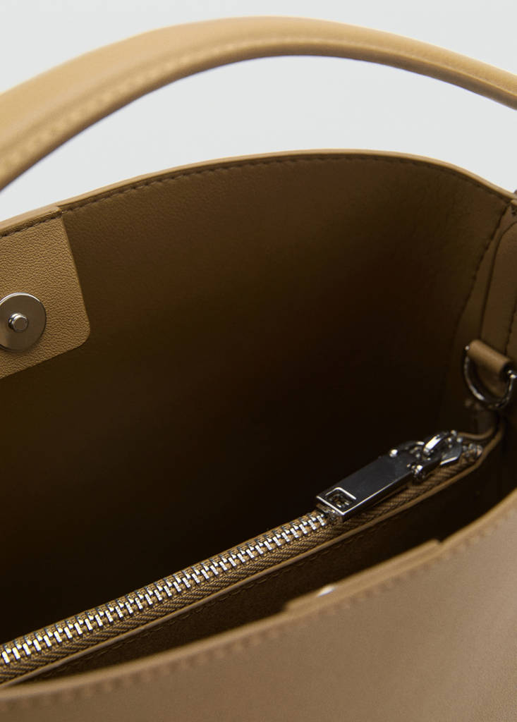 Mini shopper bag with buckle — Khaki