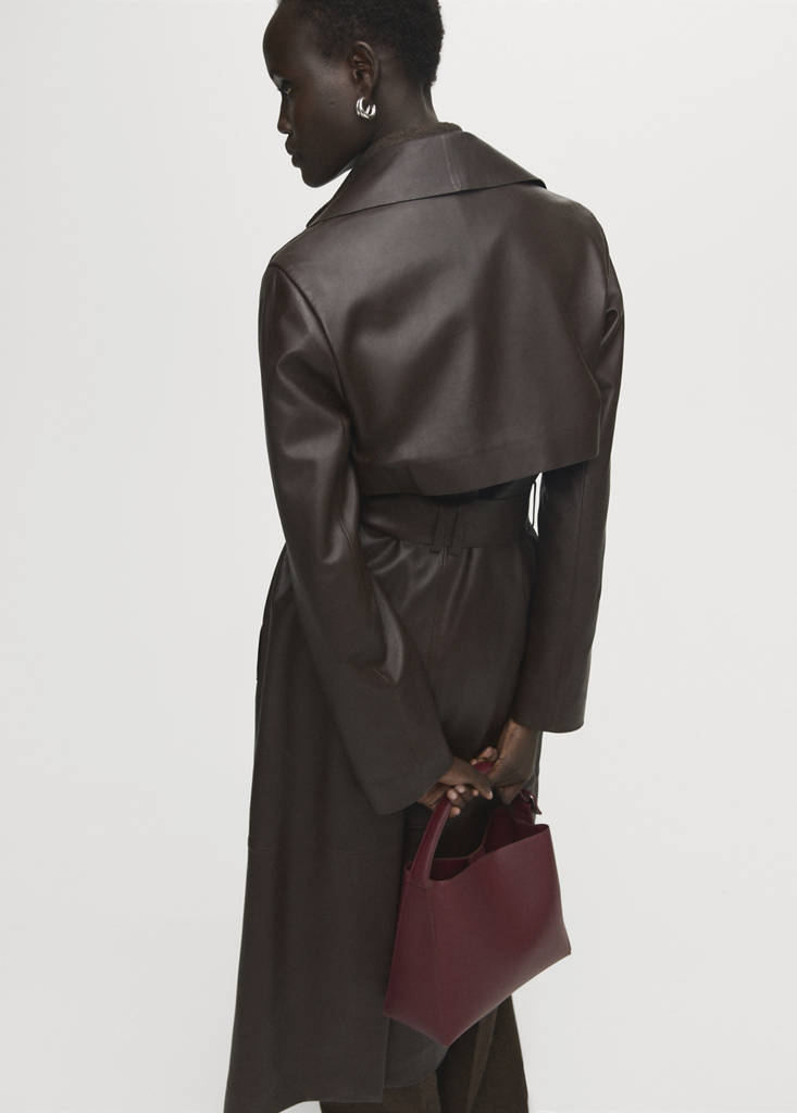Mini shopper bag with buckle — Burgundy